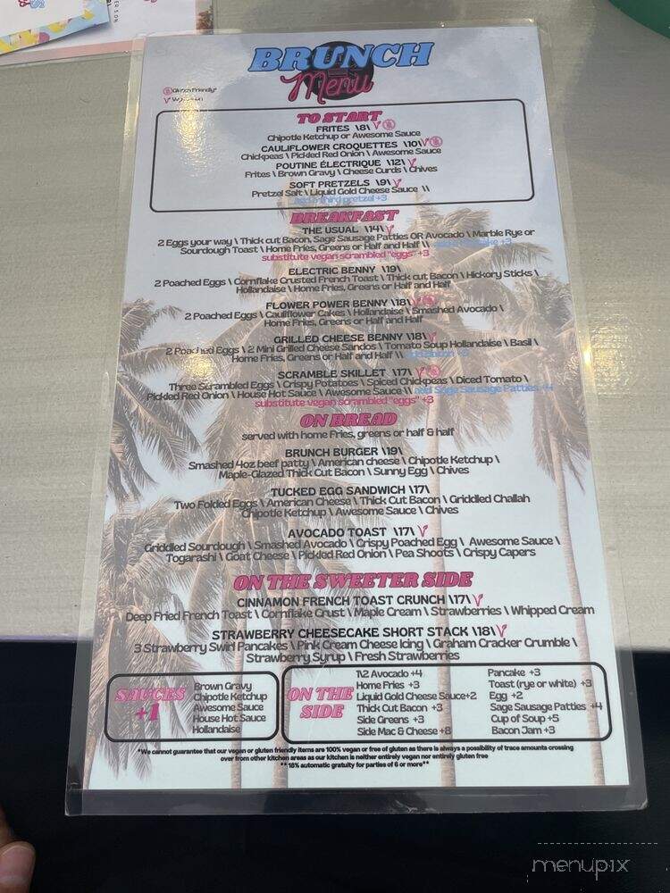 Electric Diner - Hamilton, ON menu_pic