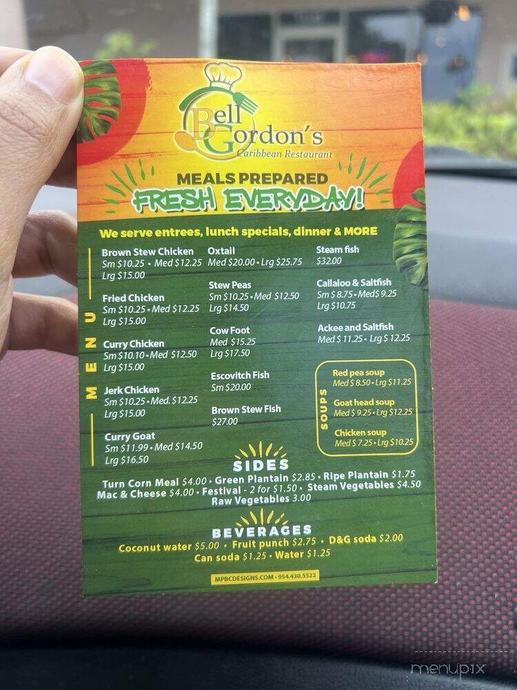 Bellgordon's Caribbean Restaurant - Fort Lauderdale, FL menu_pic