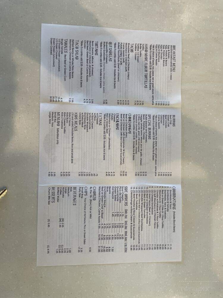 Carolina's - Glendale, AZ menu_pic