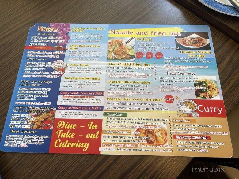 Orchid Thai Cuisine - Colonial Beach, VA menu_pic