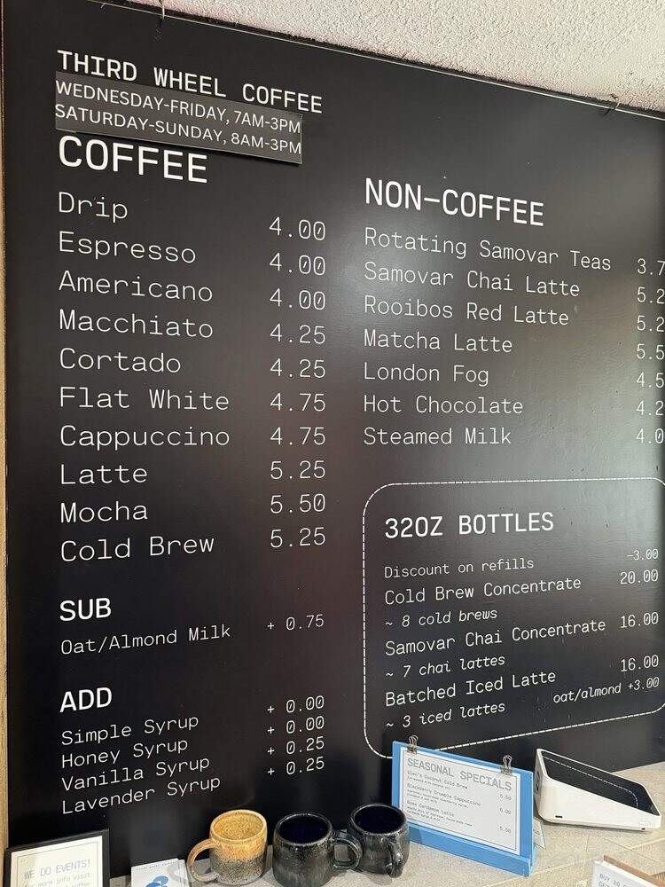 Third Wheel Coffee - San Francisco, CA menu_pic