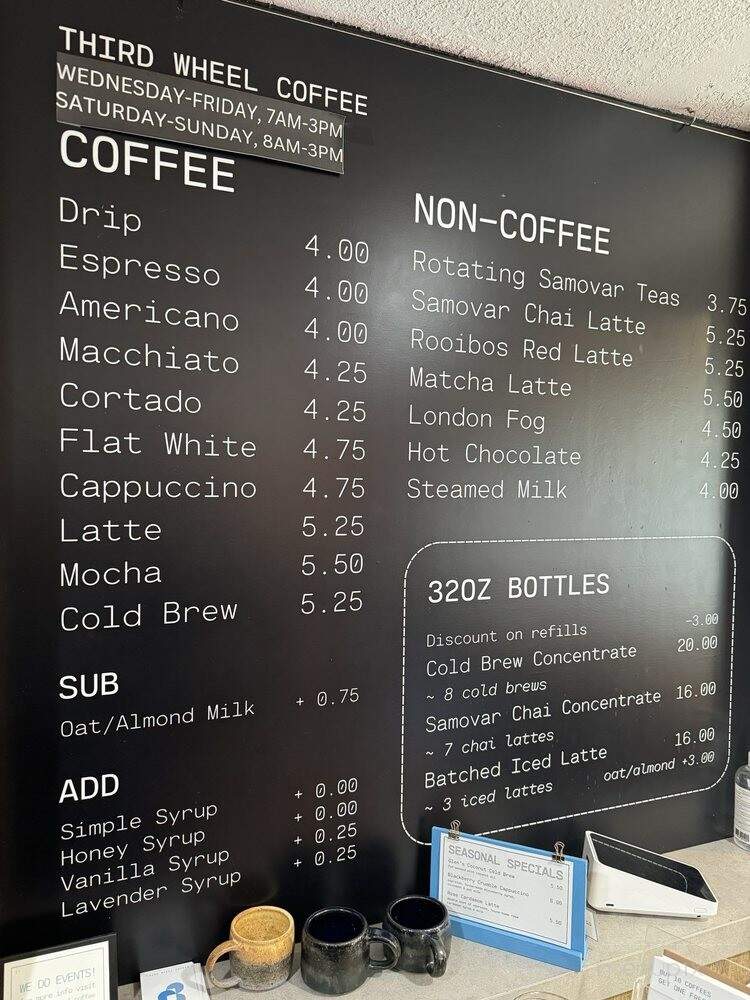 Third Wheel Coffee - San Francisco, CA menu_pic