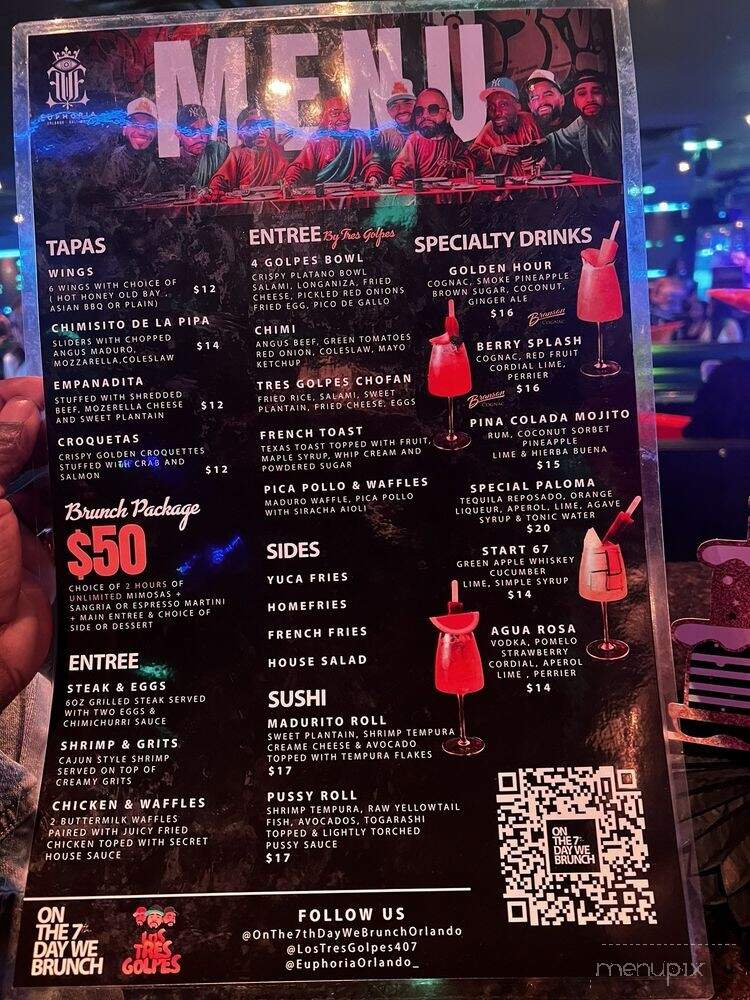 Euphoria Orlando - Kissimmee, FL menu_pic