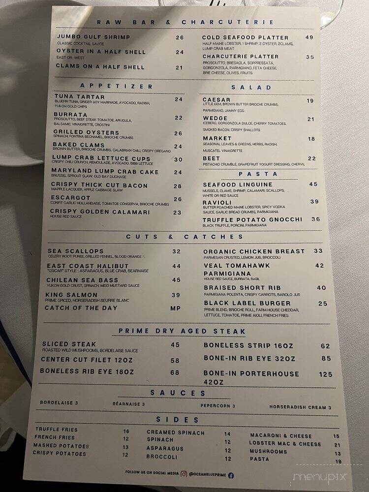 Ocean Prime Blue - Rye, NY menu_pic