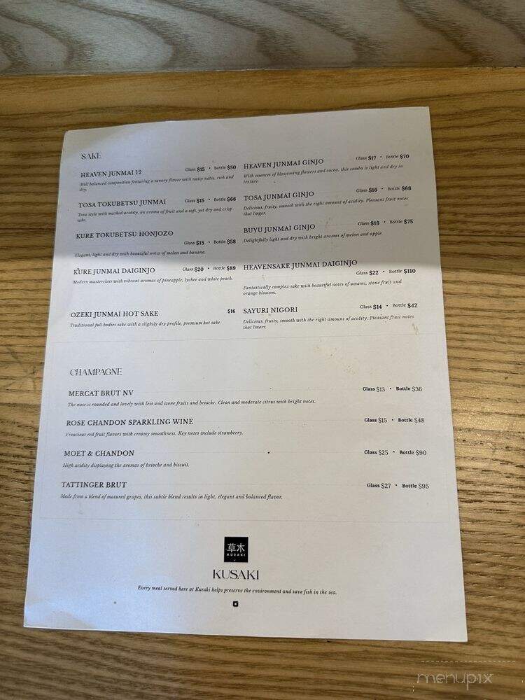 Kusaki - Los Angeles, CA menu_pic