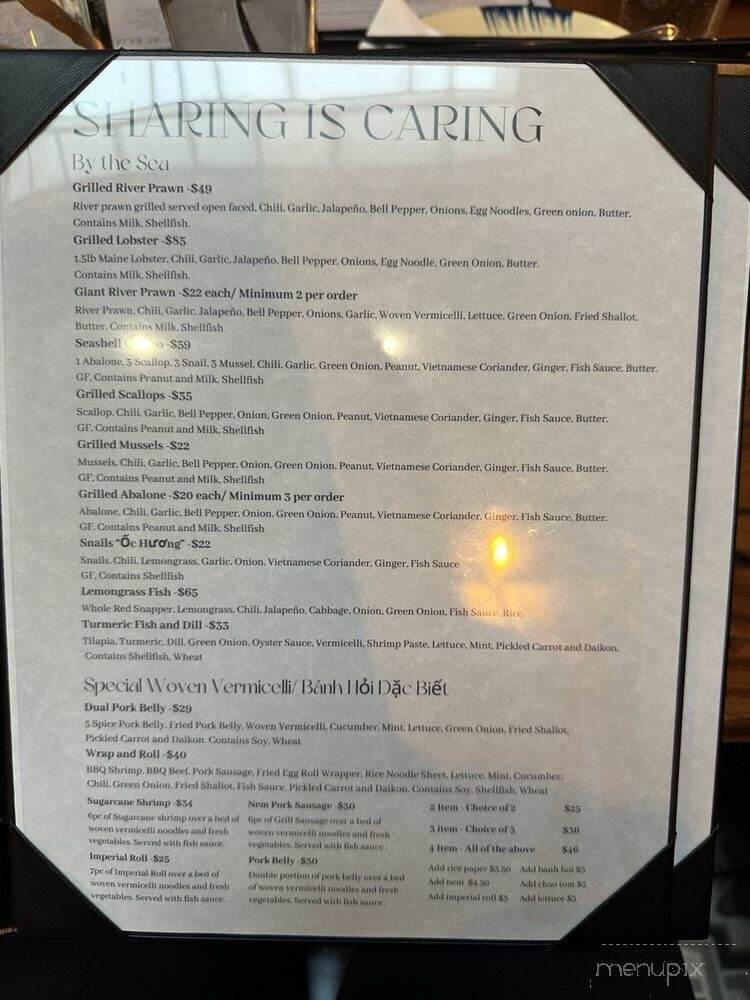 Gao Viet Kitchen & Bar - San Francisco, CA menu_pic