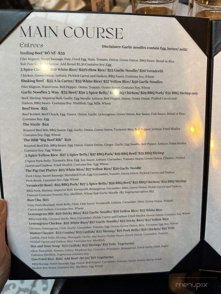 Gao Viet Kitchen & Bar - San Francisco, CA menu_pic