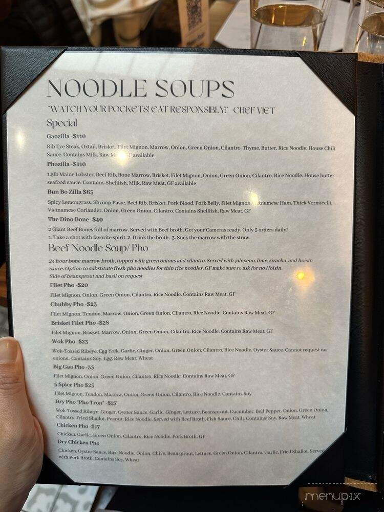 Gao Viet Kitchen & Bar - San Francisco, CA menu_pic