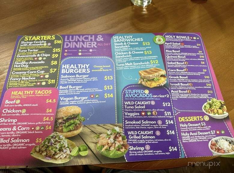Holy Avocado - Hallandale Beach, FL menu_pic