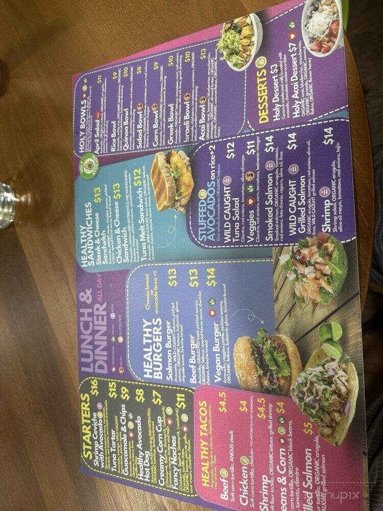 Holy Avocado - Hallandale Beach, FL menu_pic