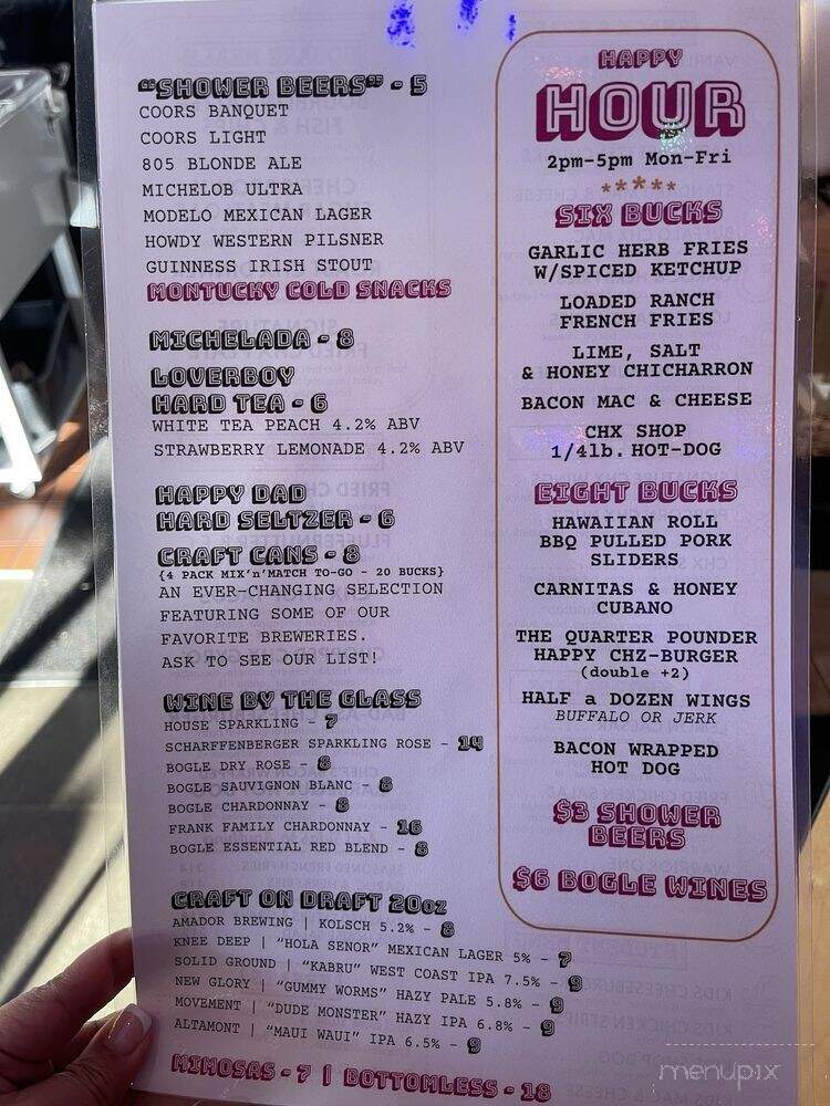 Chx Shop - Cameron Park, CA menu_pic
