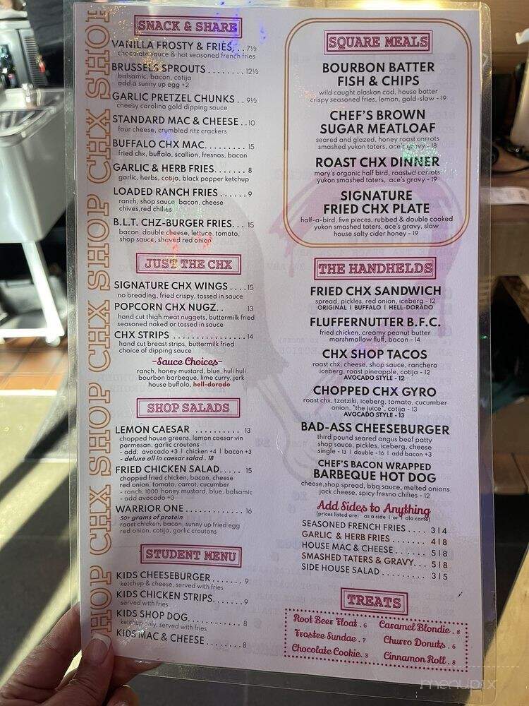 Chx Shop - Cameron Park, CA menu_pic