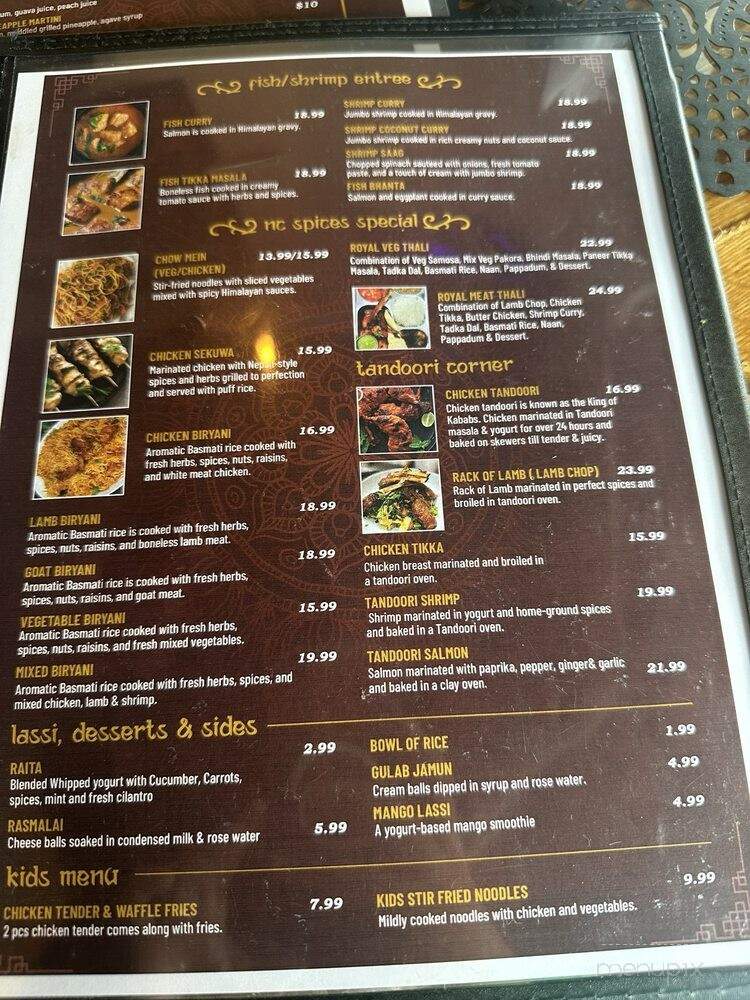 NC Spices - Greenville, NC menu_pic