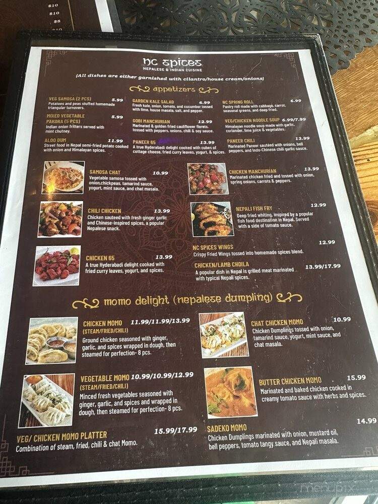 NC Spices - Greenville, NC menu_pic
