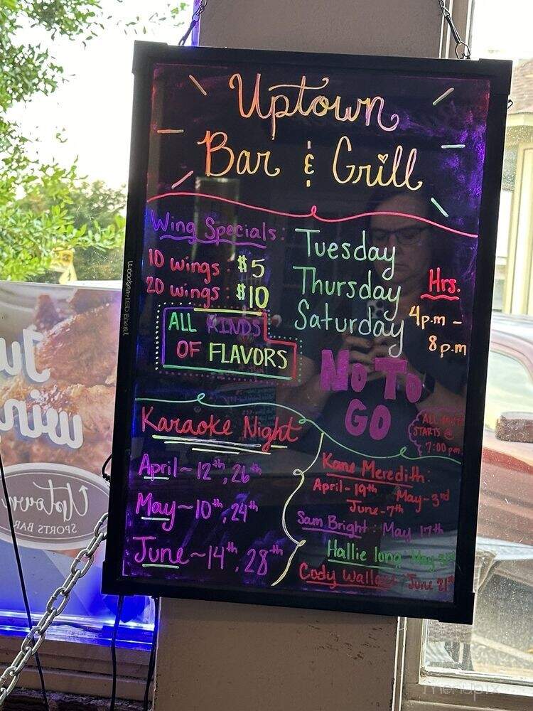 Uptown Sports Bar - Eufaula, AL menu_pic