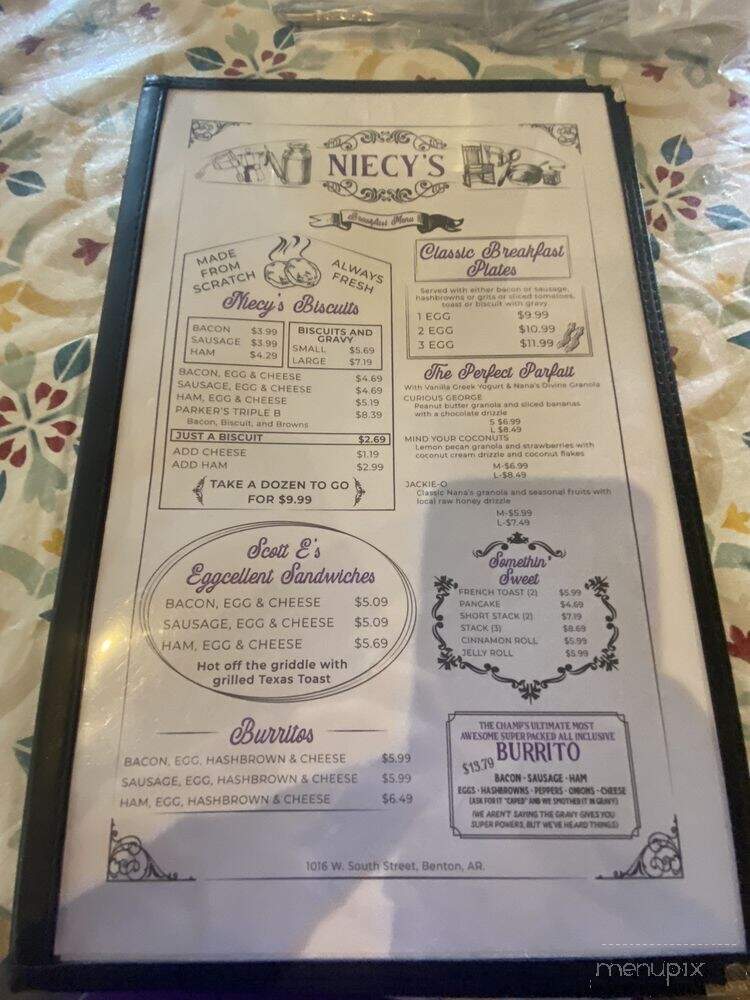 Niecey's - Benton, AR menu_pic