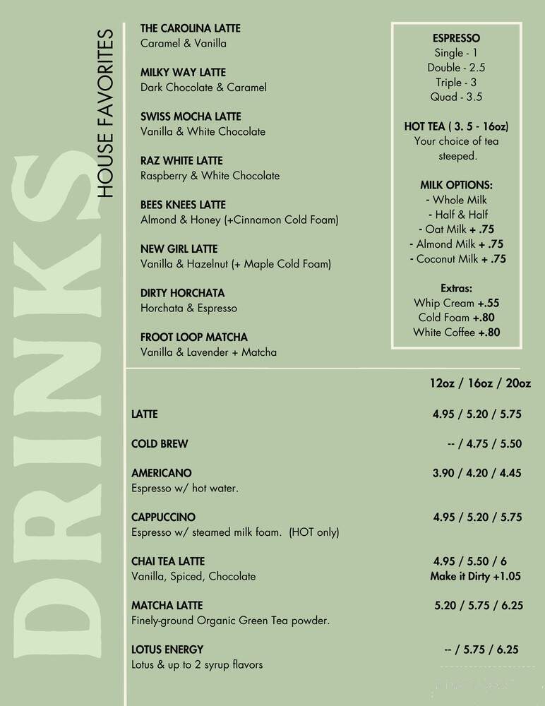 Lil Bean Cafe - Jacksonville, NC menu_pic
