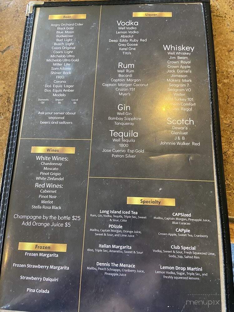 CAPS Steakhouse - Mannford, OK menu_pic
