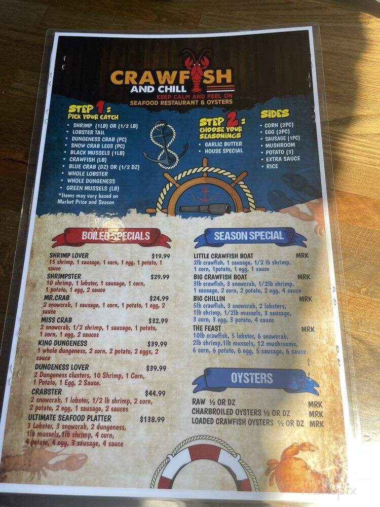 Crawfish and Chill - Marrero, LA menu_pic