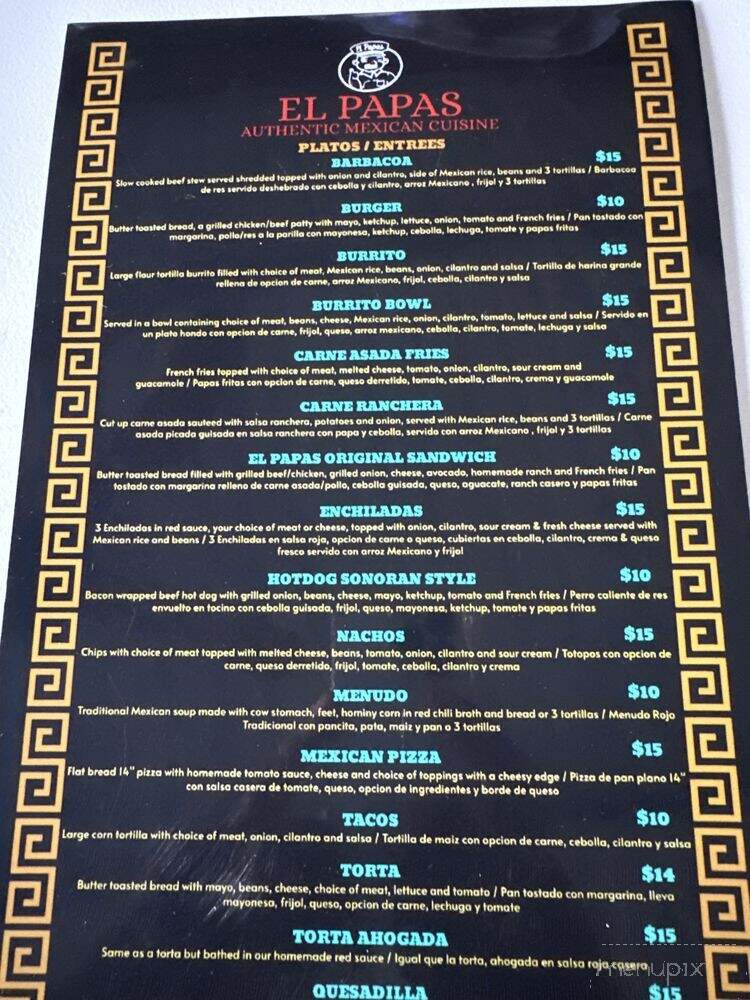 El Papas - Tolleson, AZ menu_pic