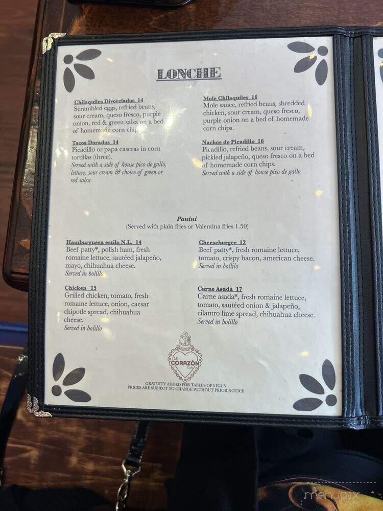 Mi Corazon Cafe - Chicago, IL menu_pic