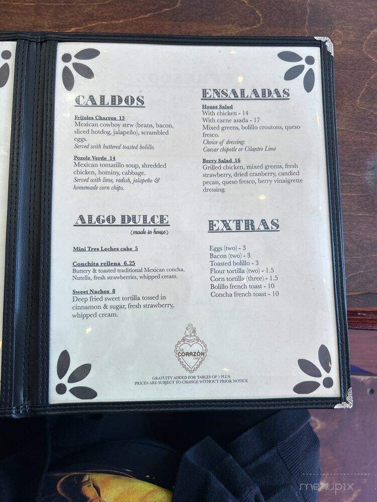 Mi Corazon Cafe - Chicago, IL menu_pic