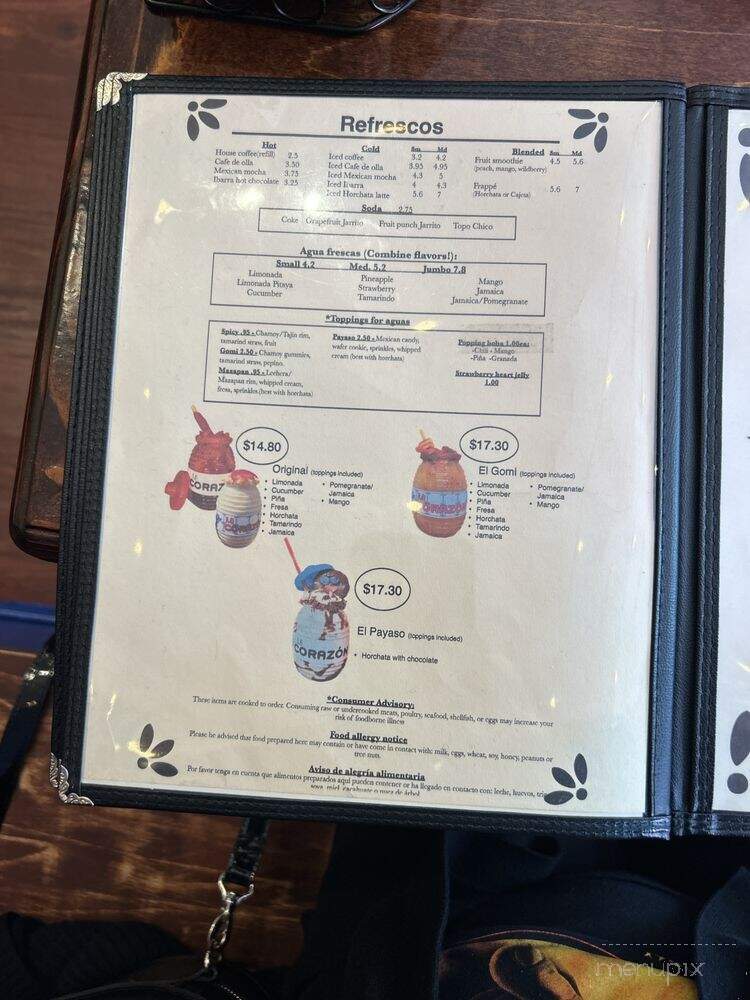 Mi Corazon Cafe - Chicago, IL menu_pic