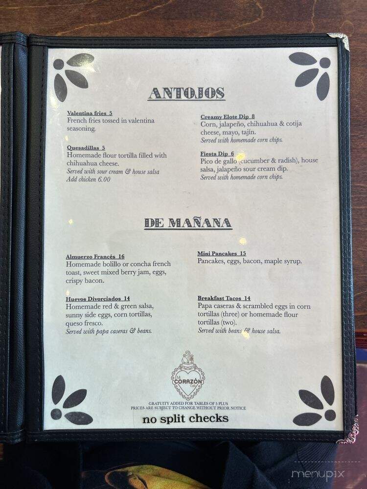 Mi Corazon Cafe - Chicago, IL menu_pic