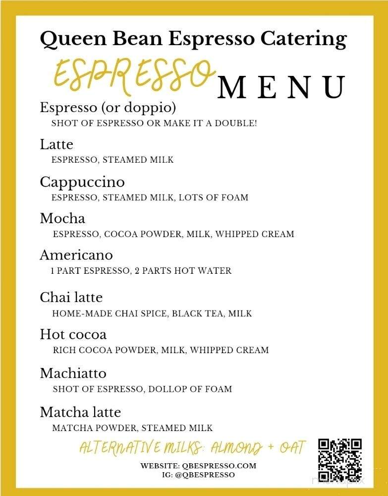 Queen Bean Espresso Catering - San Francisco, CA menu_pic