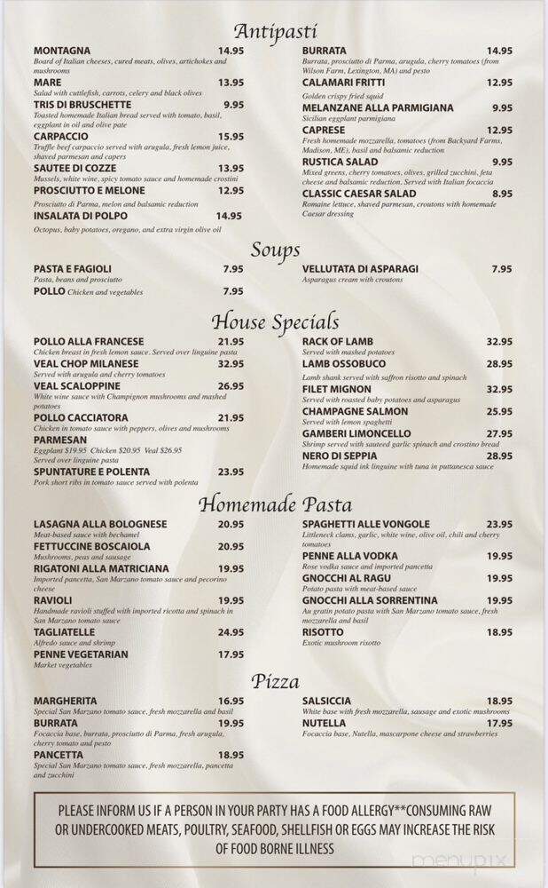 Maria's Trattoria - Braintree, MA menu_pic