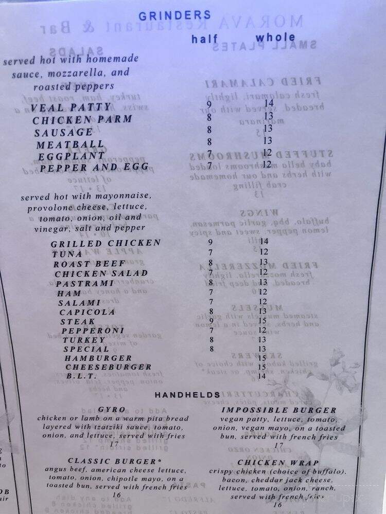 Morava Restaurant & Bar - Plantsvile, CT menu_pic
