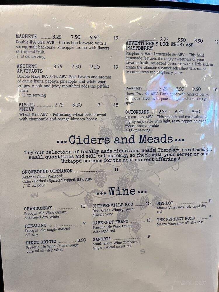 Butler Brew Works - Valencia, PA menu_pic