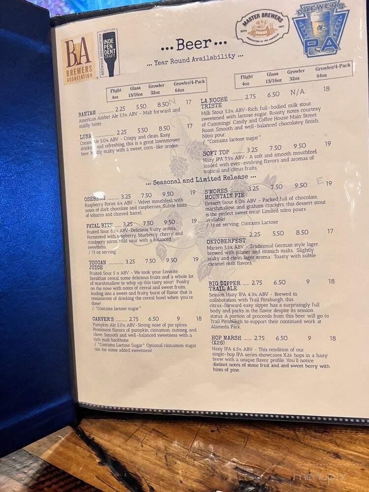 Butler Brew Works - Valencia, PA menu_pic