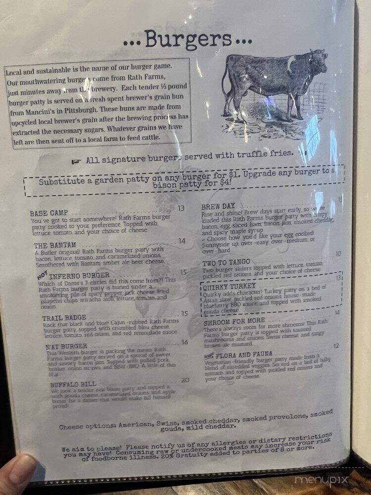 Butler Brew Works - Valencia, PA menu_pic