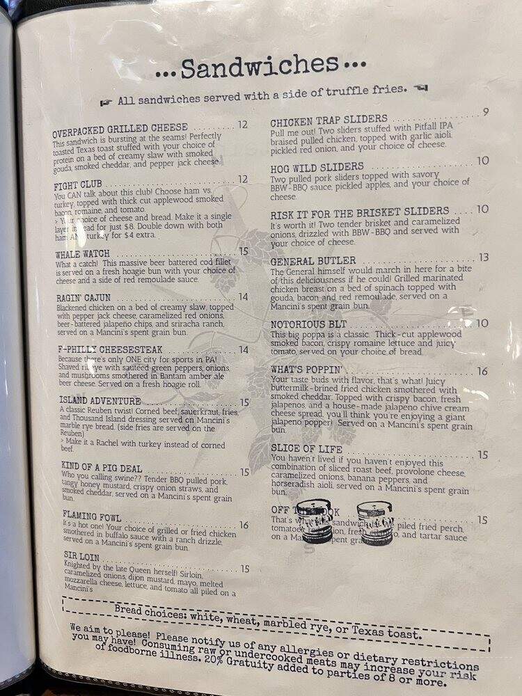 Butler Brew Works - Valencia, PA menu_pic