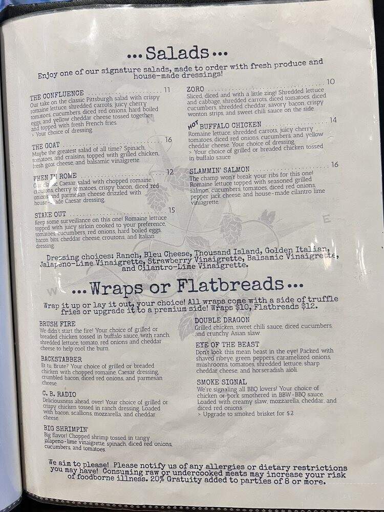 Butler Brew Works - Valencia, PA menu_pic