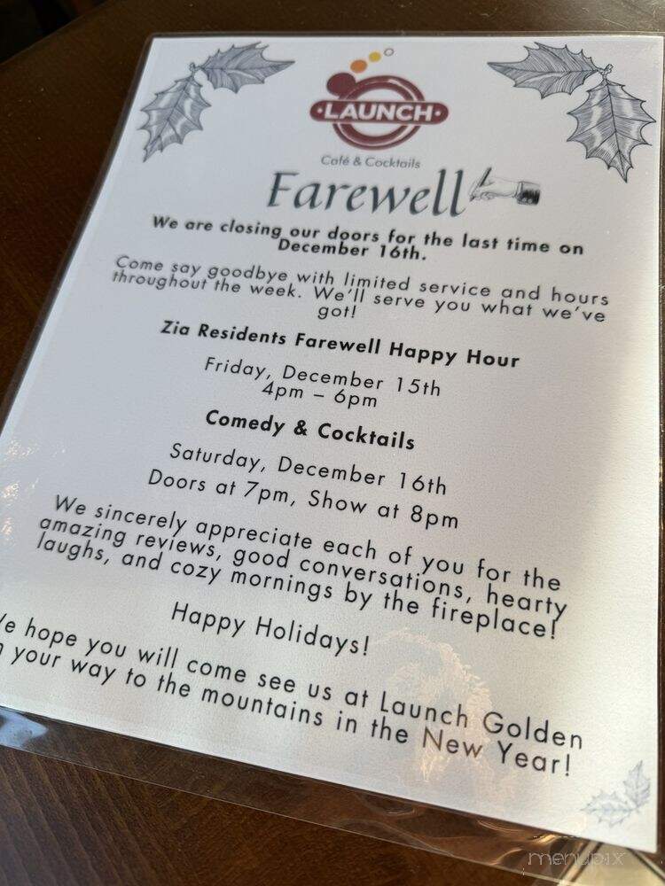 Launch Cafe & Cocktails - Denver, CO menu_pic