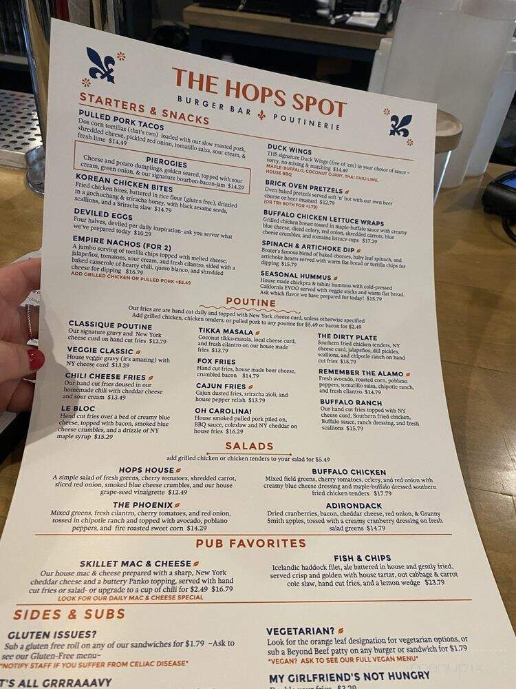 The Hops Spot - Watertown, NY menu_pic