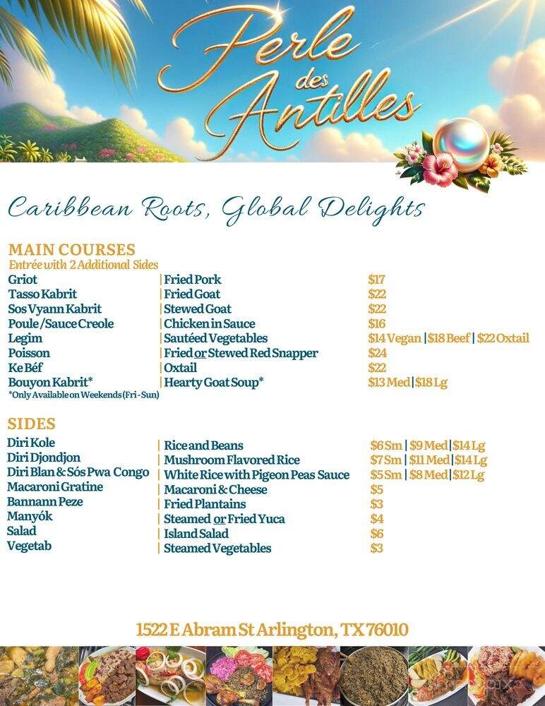 Perle des Antilles - Arlington, TX menu_pic