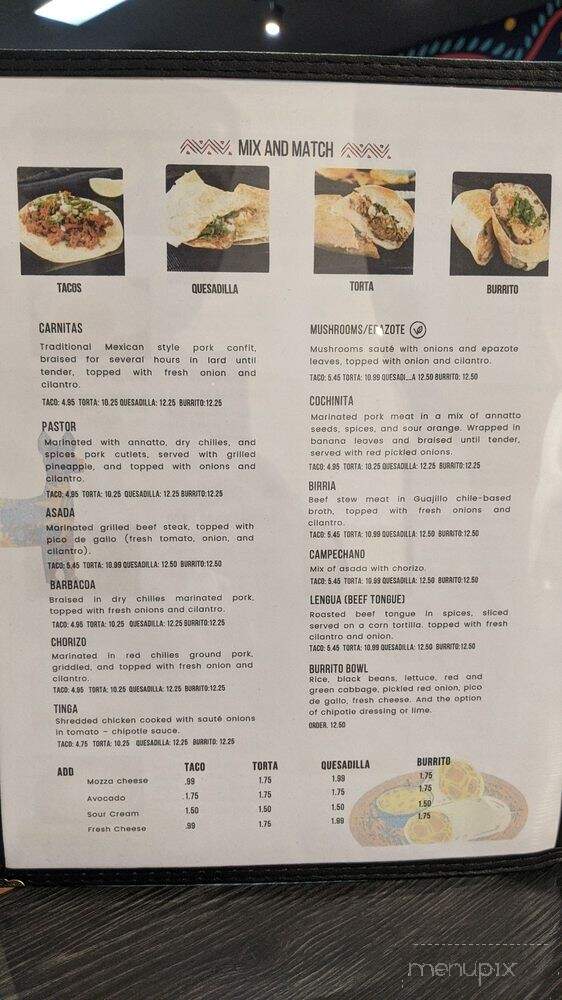 Alebrijes Taqueria - York, ON menu_pic