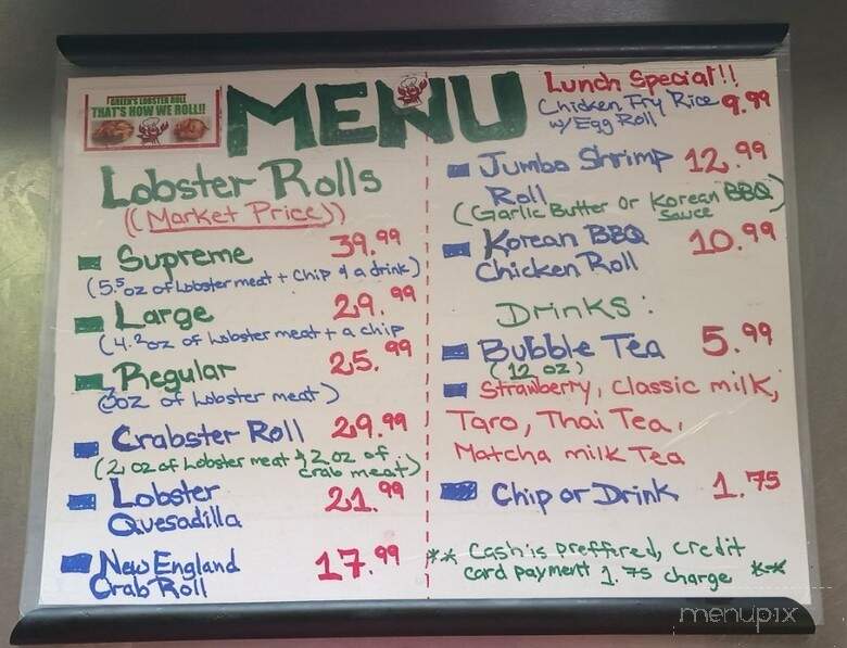 Green's Lobster Roll - Anderson, SC menu_pic