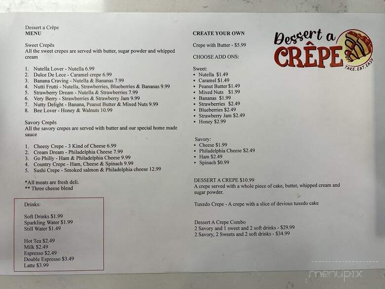 Dessert A Crepe - Myrtle Beach, SC menu_pic