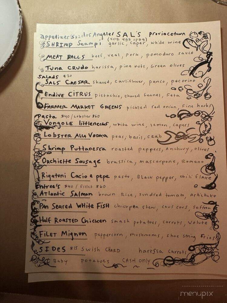 Sal's Place - West Hollywood, CA menu_pic