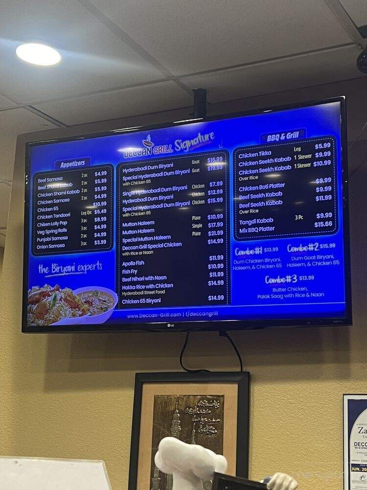 Deccan Grill - Plano, TX menu_pic