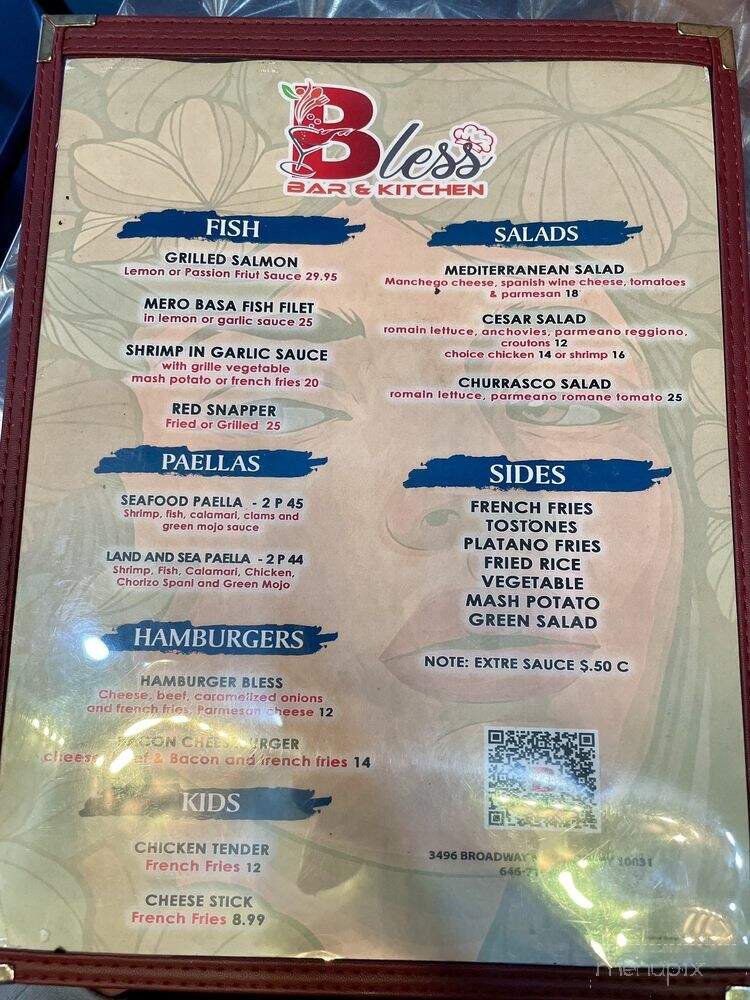 Bless Bar & Kitchen - New York, NY menu_pic