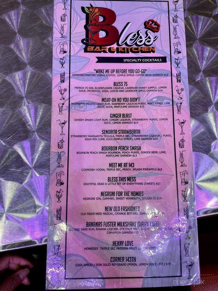 Bless Bar & Kitchen - New York, NY menu_pic