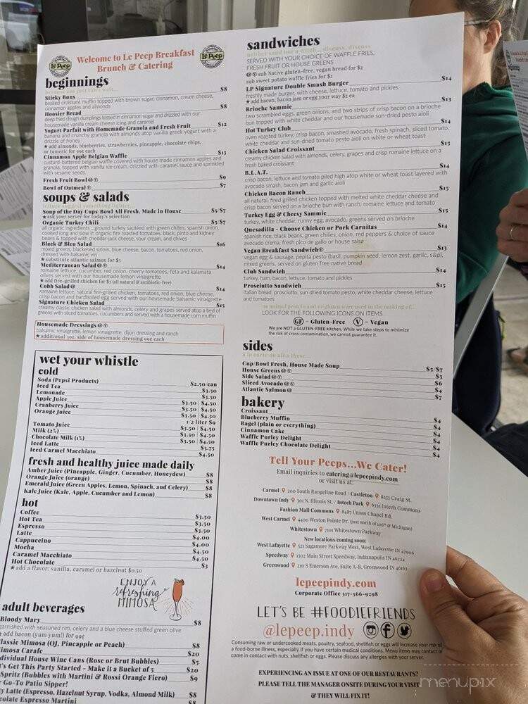 Le Peep Restaurant - Greenwood, IN menu_pic