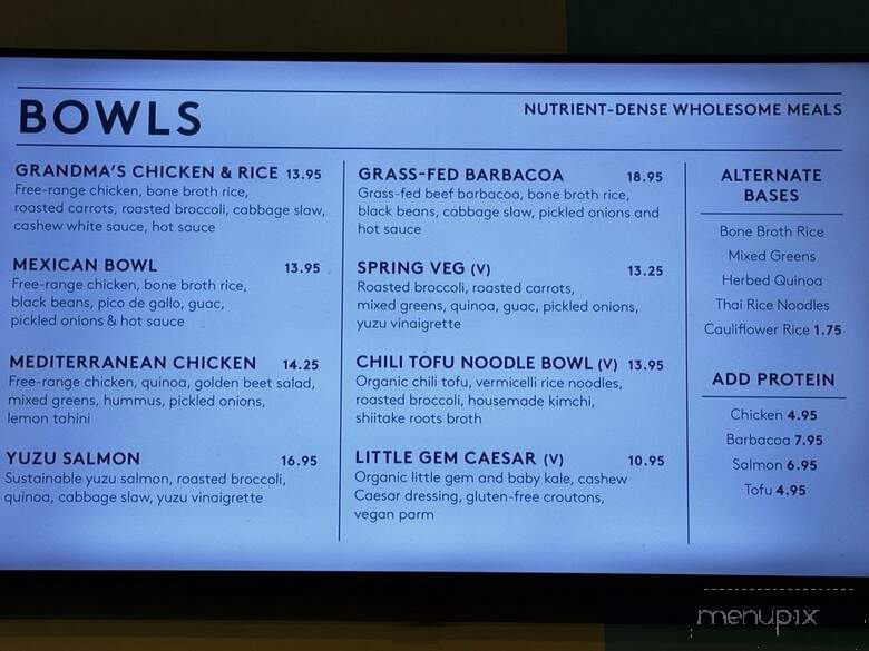 Springbone Kitchen - New York, NY menu_pic
