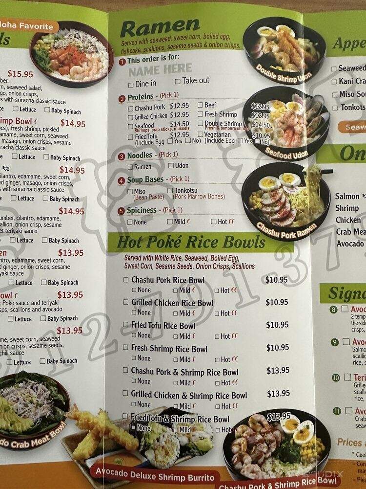 Poke N Ramen 518 - Albany, NY menu_pic