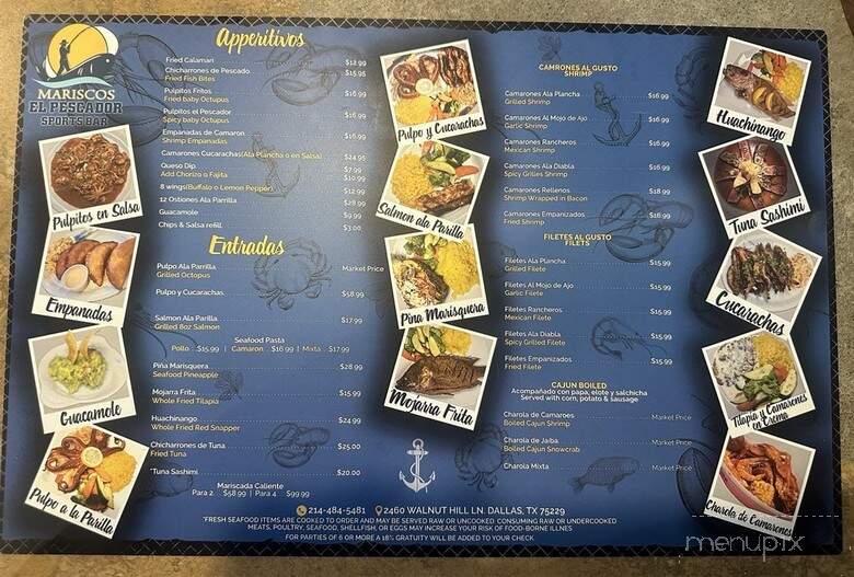 Mariscos El Pescador Sports Bar - Dallas, TX menu_pic